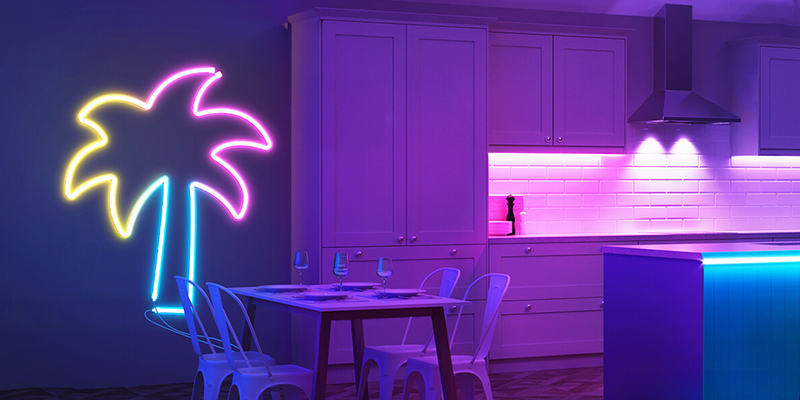 neon rope lights home decor