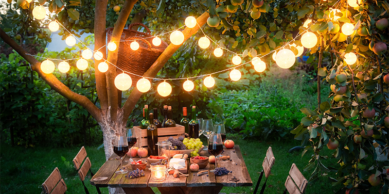solar fairy lights decor idea