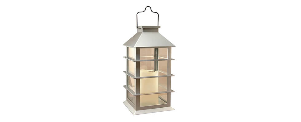 LUMABASE Solar Powered Lantern with LED Candle