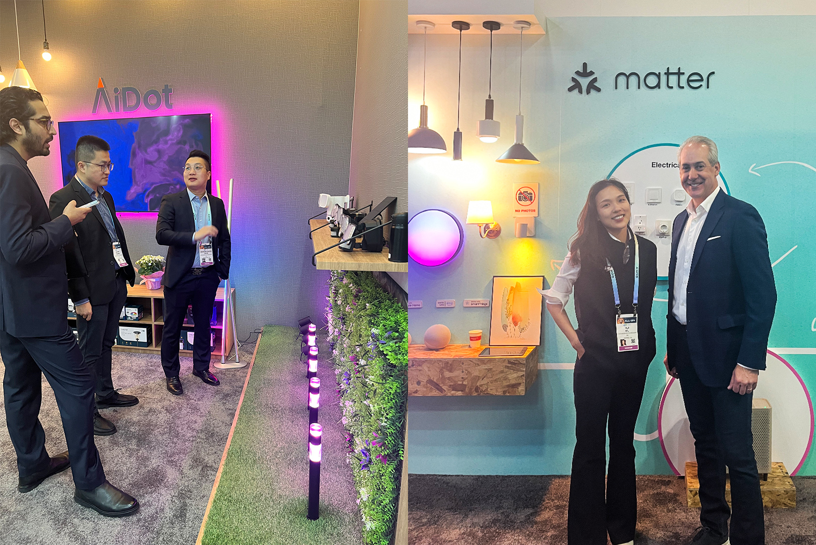 AiDot's team met with Samsung SmartThings team (left) and Tobin Richardson, the CEO of CSA (right).