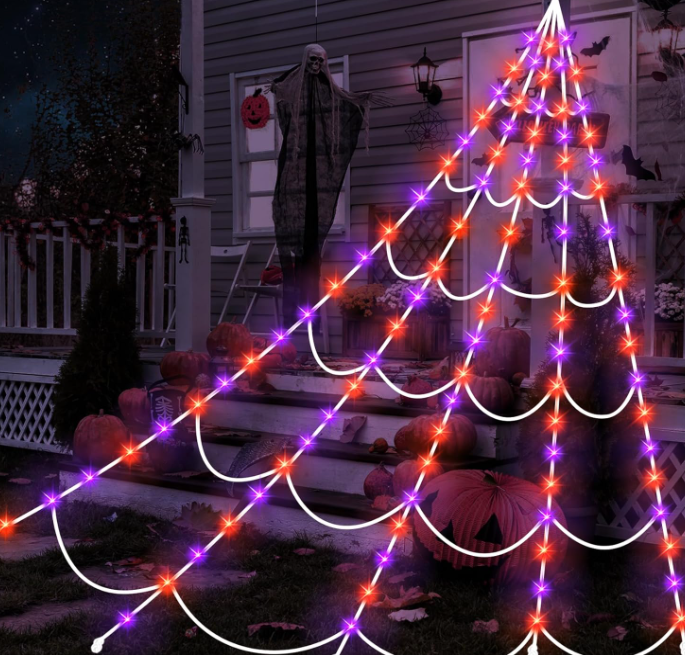 zivilic hallowenn spider web lights