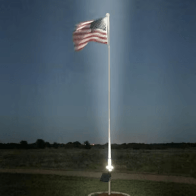 apollo solar black led flag pole light
