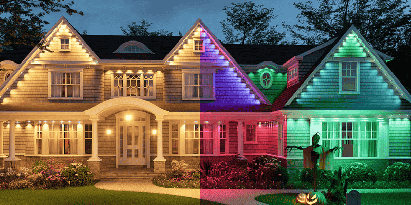 classic roofline outline permanent outdoor lights