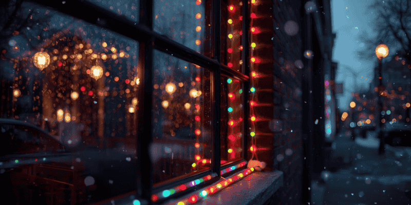 color changing christmas light window