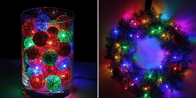 color changing christmas lights tabletop center
