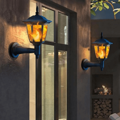 dynaming solar flame wall lanterns