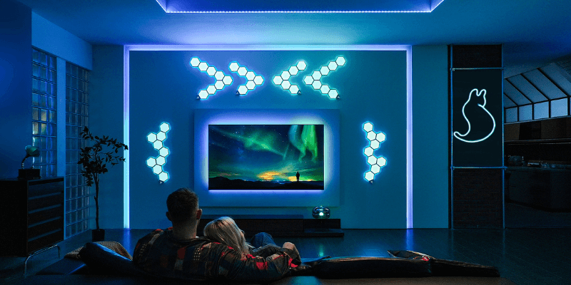 hexagon wall lights living room