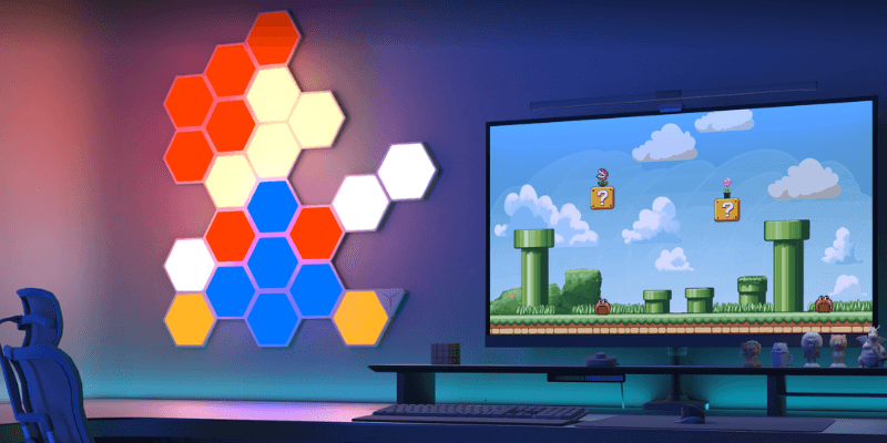 hexagon wall panels gaming room