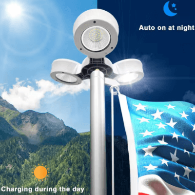 justincity solar powered flagpole light