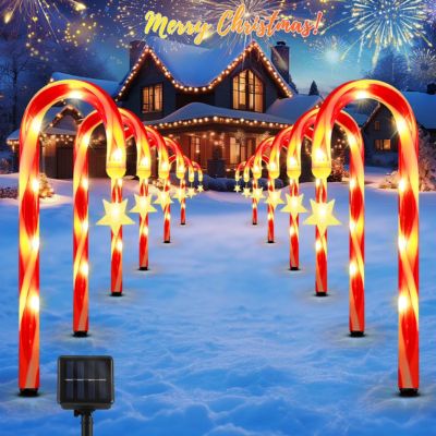 lewondr solar christmas pathway lights