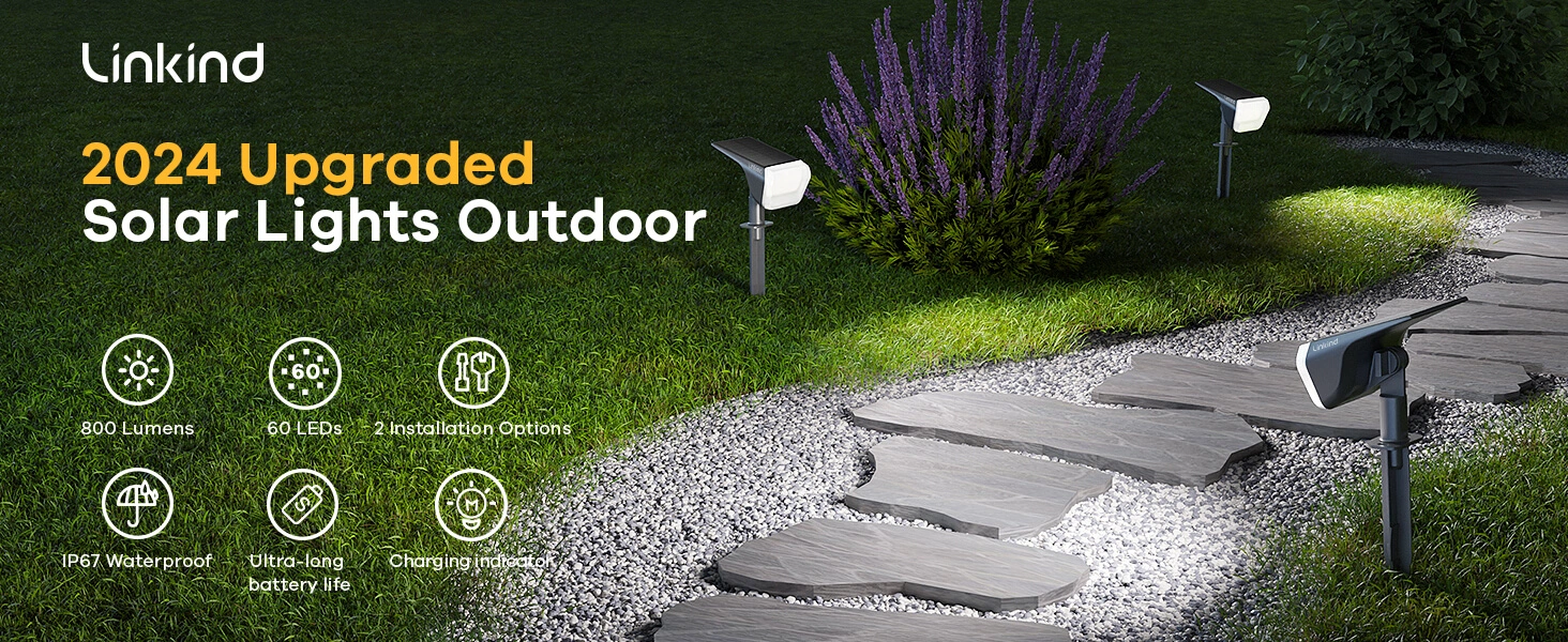 linkind 60 leds solar spotlight
