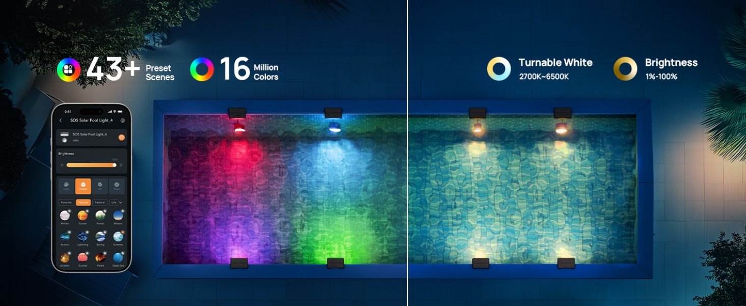 pool lighting rgbw shows