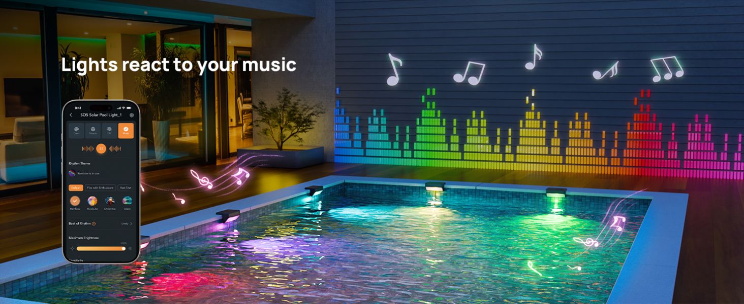 linkind pool lights music sync
