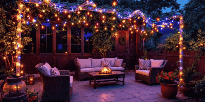 outdoor string and patio lights