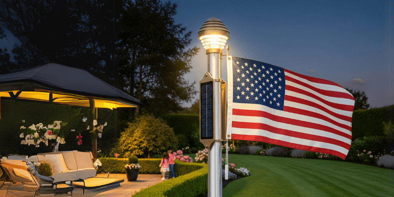 solar powered flagpole light