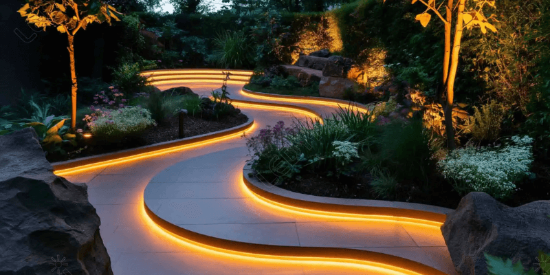 stair and steps solar light
