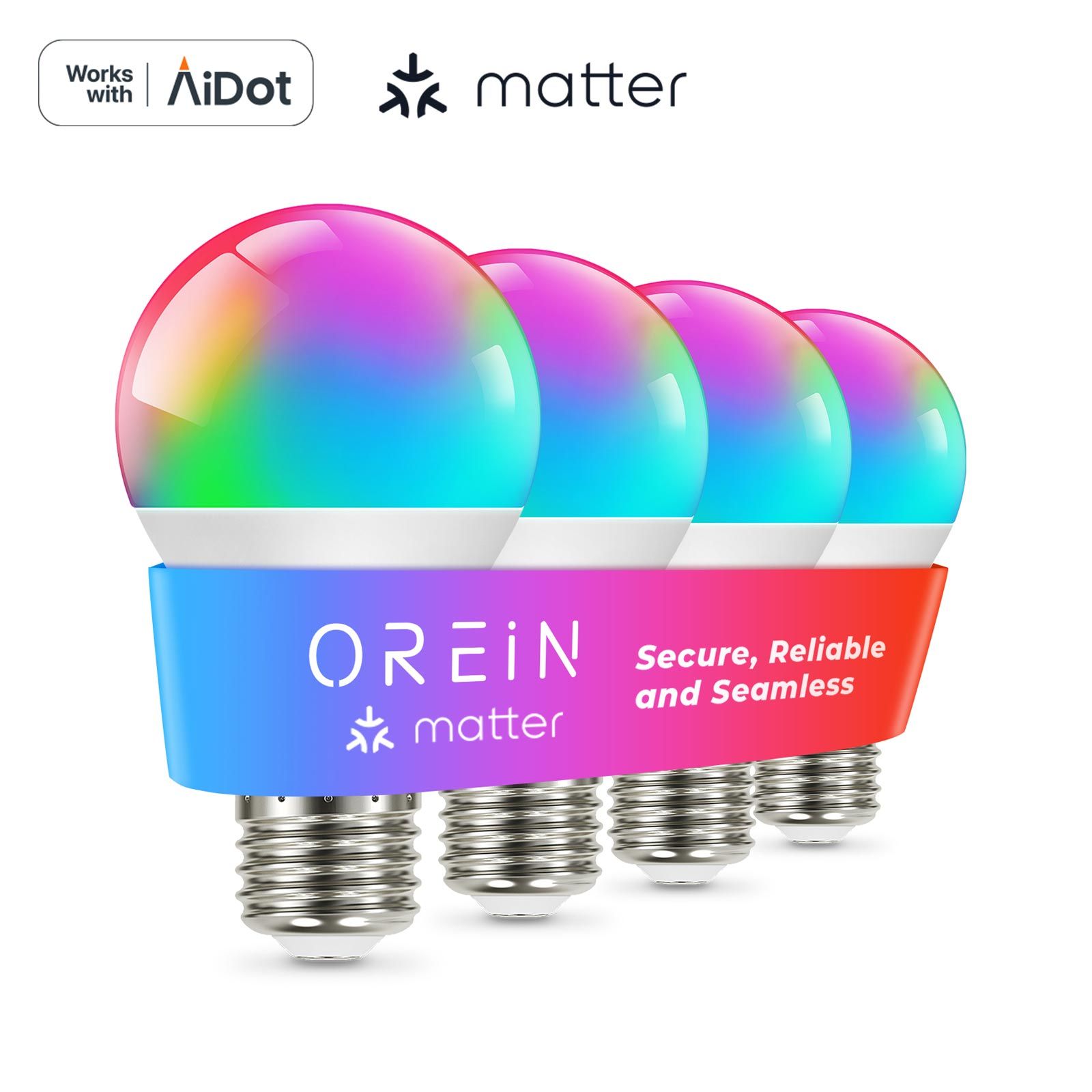 OREiN A19 Color Changing Smart Bulb (4 Pack)