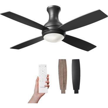 Consciot 52 Inch Flush Mount Ceiling Fan with Light 