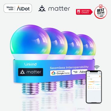 Linkind Matter Smart RGBTW Bulb - A19 Smart Light Bulbs