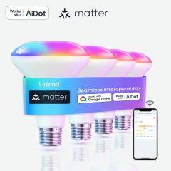 BR30 Smart LED Color Changing Light Bulbs with Matter - RGBTW, 4 Pack