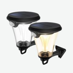 Solar Outdoor Porch Light With Motion - Daylight & Warm White, 2 Pack