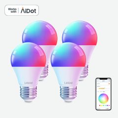 A19 Smart WiFi LED Light Bulbs - Color Changing, 4 Pack