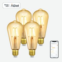 Smart WiFi LED Edison Bulbs - Soft White, 4 Pack 