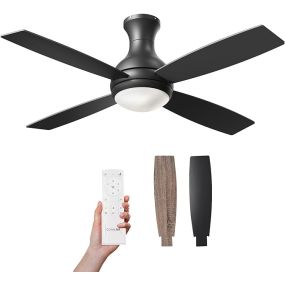 Consciot 52 Inch Flush Mount Ceiling Fan with Light 