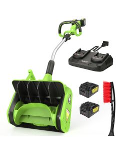 Syvio Electric Snow Shovel，40V 13.2-Inch Cordless Snow Blower,4.0Ah Battery Powered Snow Blower with Directional Plate & Adjustable Front Handle (2 * 20V Battery & Dual Quick Charger Included)