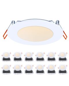 OREiN 4 Inch Dimmable LED Recessed Light with Junction Box - 3000K, 12 Pack