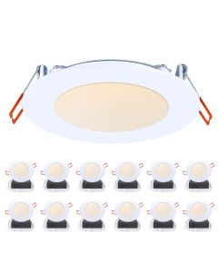OREiN 6 Inch Dimmable led Canless Recessed Light with Junction Box - 14W, 12 Pack
