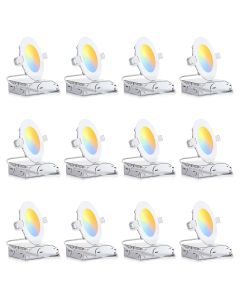 OREiN 4 Inch LED Recessed Lighting - Dimmable Canless Downlight, 12 Pack