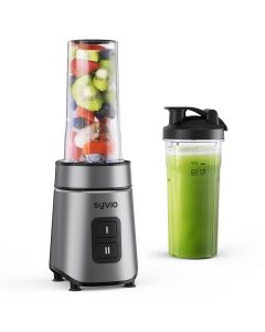 Syvio Blender for Shakes and Smoothies with 2 Speed Control - 2 BPA-Free 20Oz Sport Cup, 600W