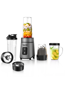 Syvio Smoothie Blender for Shakes and Smoothies, Personal Blender with 2 BPA-Free 20 Oz Sport Cups, Grind & Cut Blades, 2-Speed Control