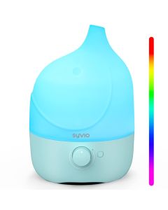 Syvio Cool Mist Humidifiers 1.8L with Optional 7-Color Night Light -  Filterless & Whisper-Quiet & 45Hours, Blue