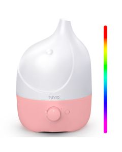 Syvio Cool Mist Humidifiers 1.8L with Optional 7-Color Night Light - Filterless & Whisper-Quiet & 45Hours, Pink