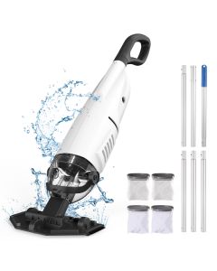 Syvio Cordless Pool Vacuum Cleaner, Handheld Pool Vacuum with 26 Gal/Min Strong Suction Power, 60-Minute Runtime for Above & In-Ground Pools, Spas and Hot Tubs