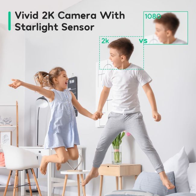 M2 2K WiFi Camera with 2-Way Audio, Night Vision for Human/Pet