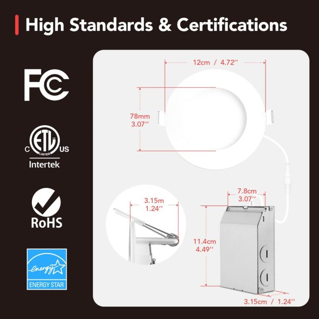 Intertek 4 led downlight dimmable discount
