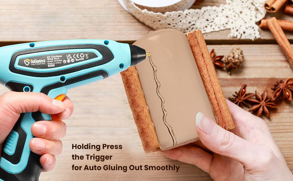 GoGonova Cordless Anti-Drip Glue Gun 15s Fast Preheating - 5Ah USB